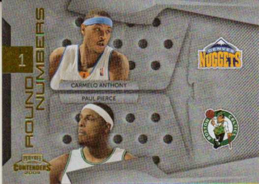 2009-10 Playoff Contenders Round Numbers Gold #6 Carmelo Anthony/Paul Pierce