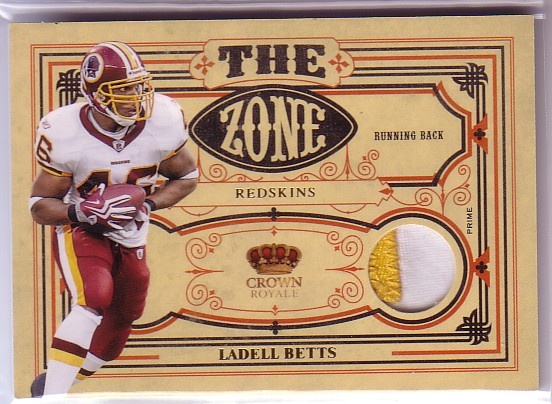 2010 Crown Royale The Zone Materials Prime #10 Ladell Betts/50