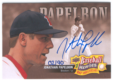 2010 Upper Deck Baseball Heroes 20th Anniversary Art Autographs #BHA9 Jonathan Papelbon