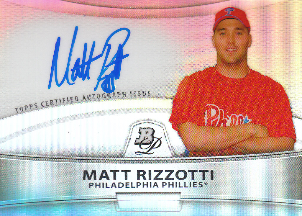 2010 Bowman Platinum Pros Phillies Matt Rizzotti AUTO  