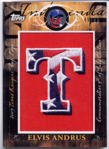 2010 Topps Manufactured Hat Logo Patch #MHR245 Elvis Andrus