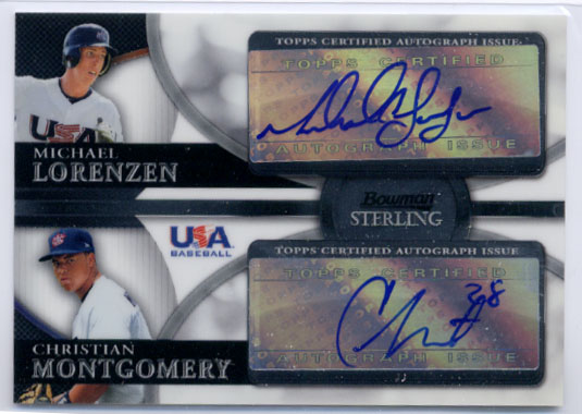 2010 Bowman Sterling USA Baseball Dual Autographs #BSDA7 Michael Lorenzen/Christian Montgomery