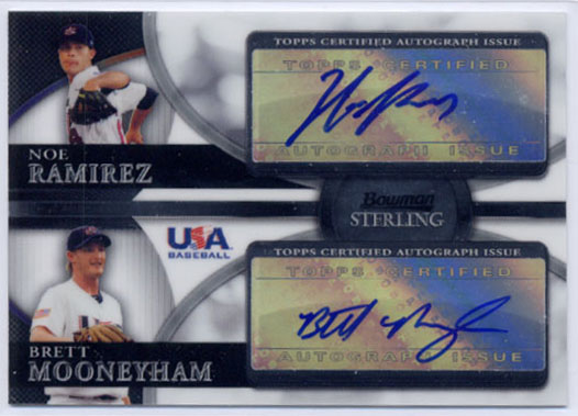 2010 Bowman Sterling USA Baseball Dual Autographs #BSDA20 Noe Ramirez/Brett Mooneyham