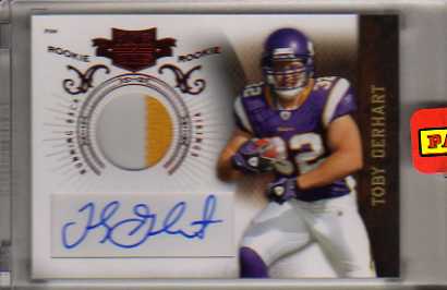 2010 Panini Plates and Patches #235 Toby Gerhart JSY AU/699 RC