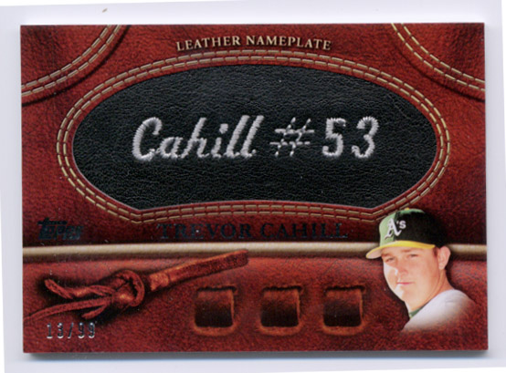2011 Topps Glove Manufactured Leather Nameplates Black #TC Trevor Cahill