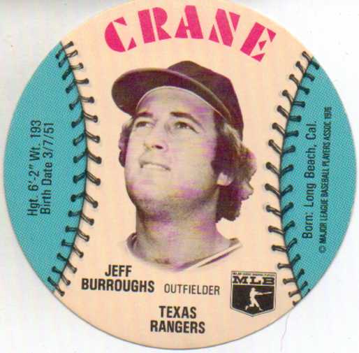 1976 Crane Discs #6 Jeff Burroughs