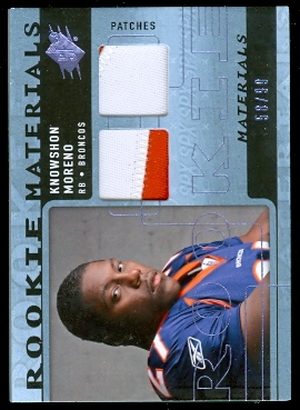 2009 SPx Rookie Materials Dual Swatch Patch #RMKM Knowshon Moreno