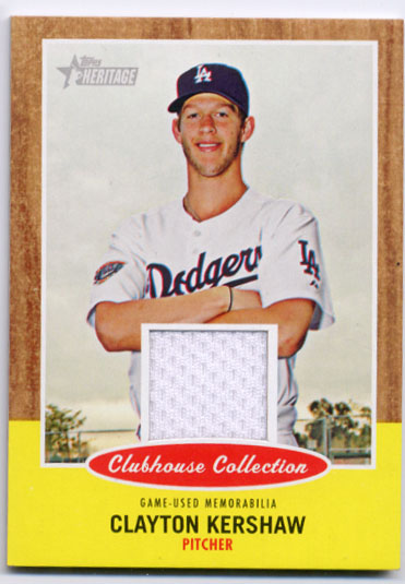 2011 Topps Heritage Clubhouse Collection Relics #CK Clayton Kershaw