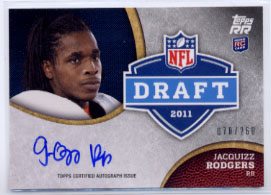 2011 Topps Rising Rookies NFL Draft Autographs #DRAJR Jacquizz Rodgers/260
