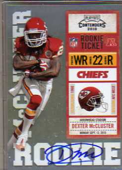 2010 Playoff Contenders #210A Dexter McCluster AU RC/red jsy