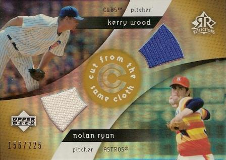 2005 Reflections Cut From the Same Cloth Dual Jersey #WR Kerry Wood/Nolan Ryan
