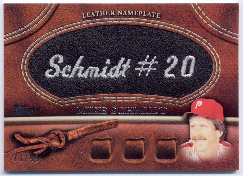 2011 Topps Glove Manufactured Leather Nameplates Black #MS Mike Schmidt S2
