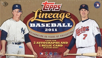 3 BOX LOT : 2011 Topps Lineage Baseball Factory Sealed Hobby Series Box With 2 AUTOGRAPHS & 1 Relic Card Per Box - In Stock