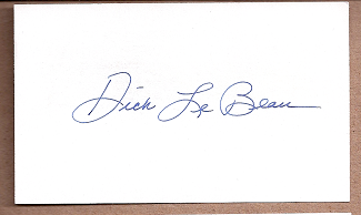 Dick LeBeau Auto 3x5 index card Autograph Played 1959-72 Detroit Lions (NC216)