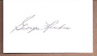 George Lerchen Auto 3x5 index card Autograph Played 1952-53 Cincinnati Reds, Detroit Tigers (NC223) 