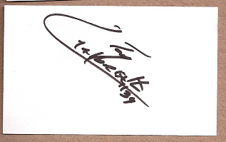 Tony Galbreath Auto 3x5 index card Autograph Played 1976-87 New Orleans Saints, Minnesota Vikings, New York Giants (NC241) 