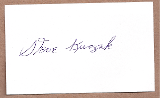 Steve Kuczek Auto 3x5 index card Autograph Played 1949 Boston Braves (NC272)