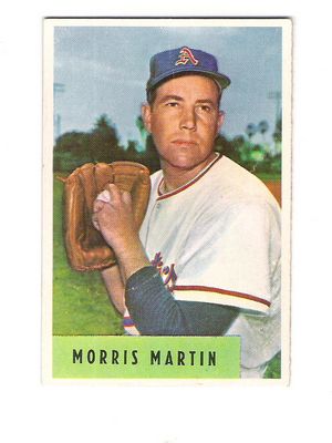 1954 Bowman #179B Morris Martin 4.44 ERA