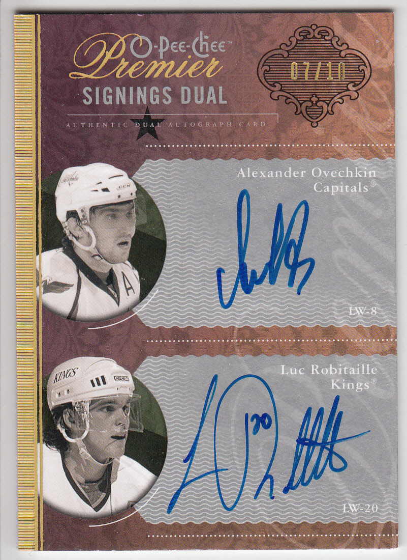 2009-10 OPC Premier Signings Duals Gold #PS2RO Alexander Ovechkin/Luc Robitaille