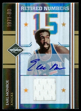 2010-11 Limited Retired Numbers Materials Signatures #10 Earl Monroe/5