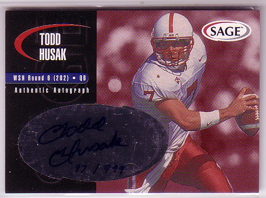 2000 SAGE Autographs Red #A21 Todd Husak/999