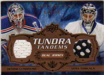 2008-09 Artifacts Tundra Tandems #TTJL Henrik Lundqvist/Vesa Toskala
