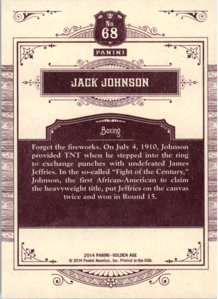 2014 Panini Golden Age #68 Jack Johnson back image