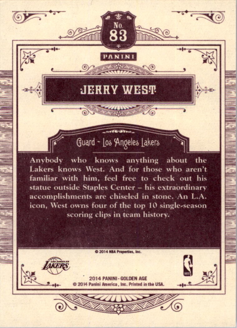 2014 Panini Golden Age #83 Jerry West back image