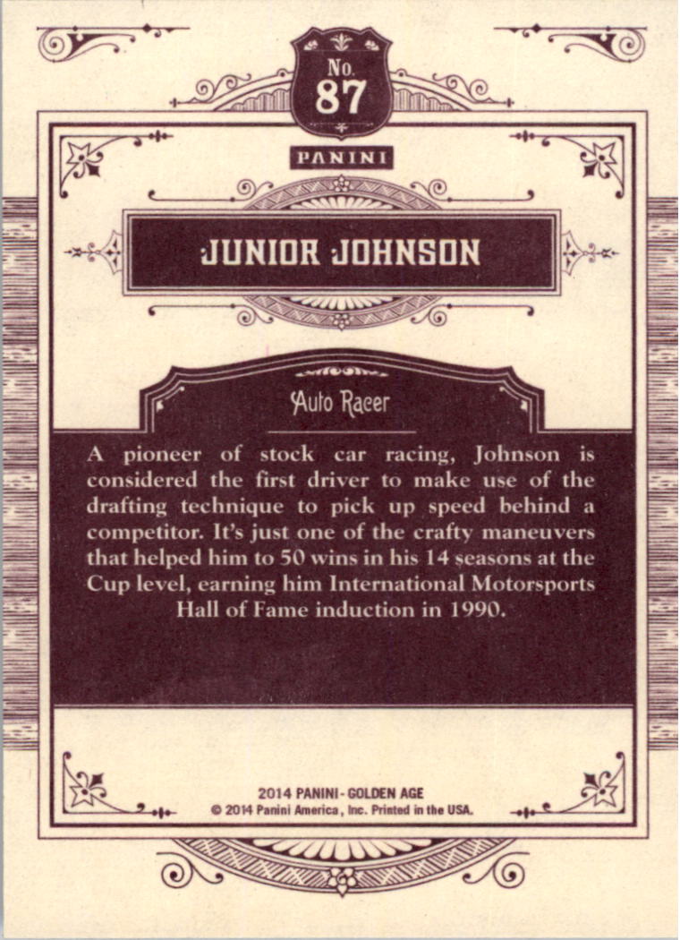 2014 Panini Golden Age #87 Junior Johnson back image