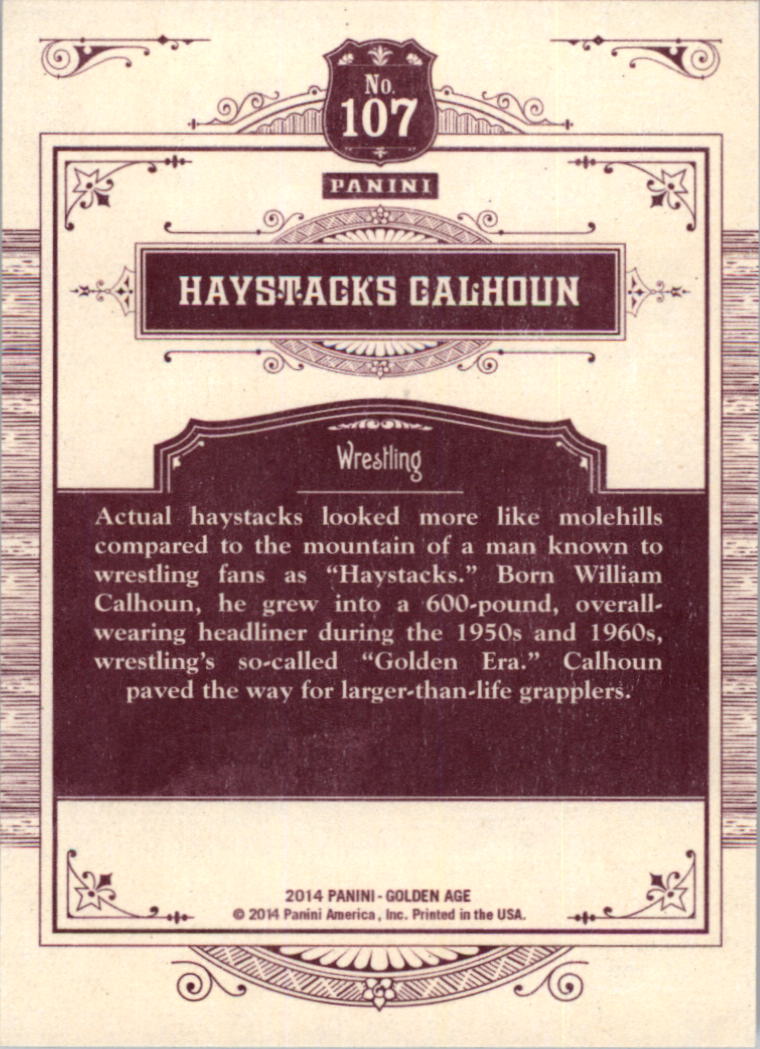 2014 Panini Golden Age #107 Haystacks Calhoun back image