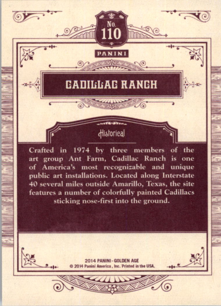 2014 Panini Golden Age #110 Cadillac Ranch back image