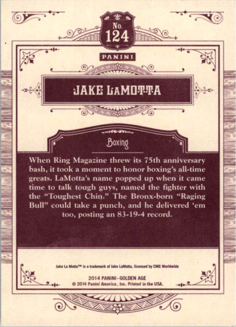 2014 Panini Golden Age #124 Jake LaMotta back image