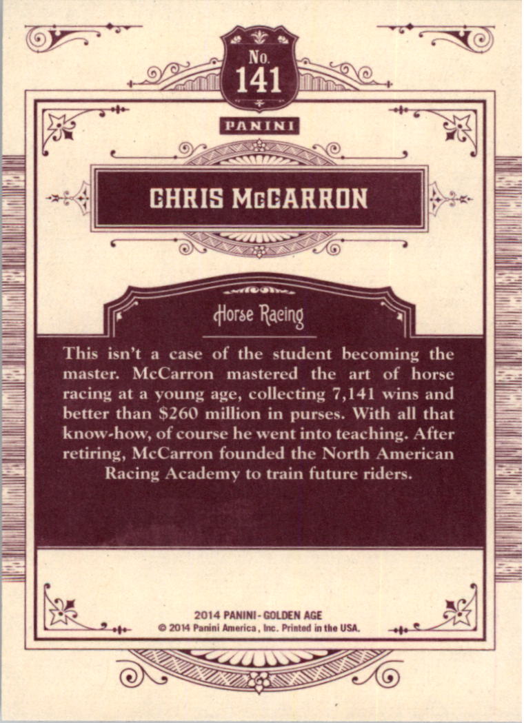 2014 Panini Golden Age #141 Chris McCarron back image