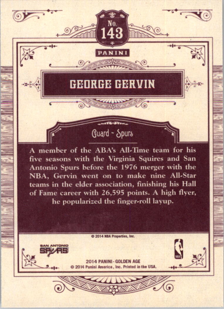 2014 Panini Golden Age #143 George Gervin back image