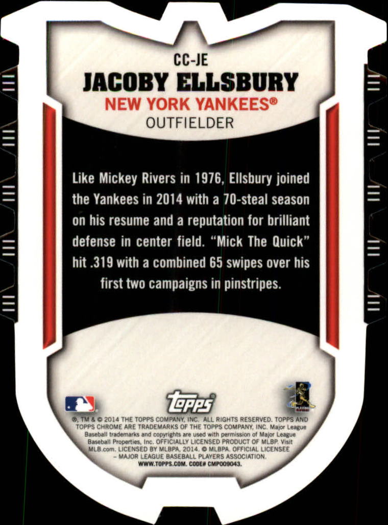 2014 Topps Chrome Chrome Connections Die Cuts #CCJE Jacoby Ellsbury back image