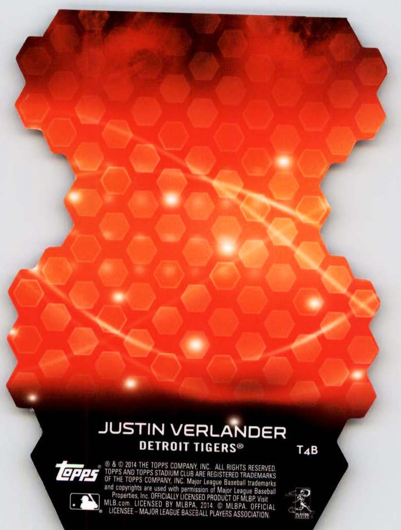 2014 Stadium Club Triumvirates Luminous #T4B Justin Verlander back image