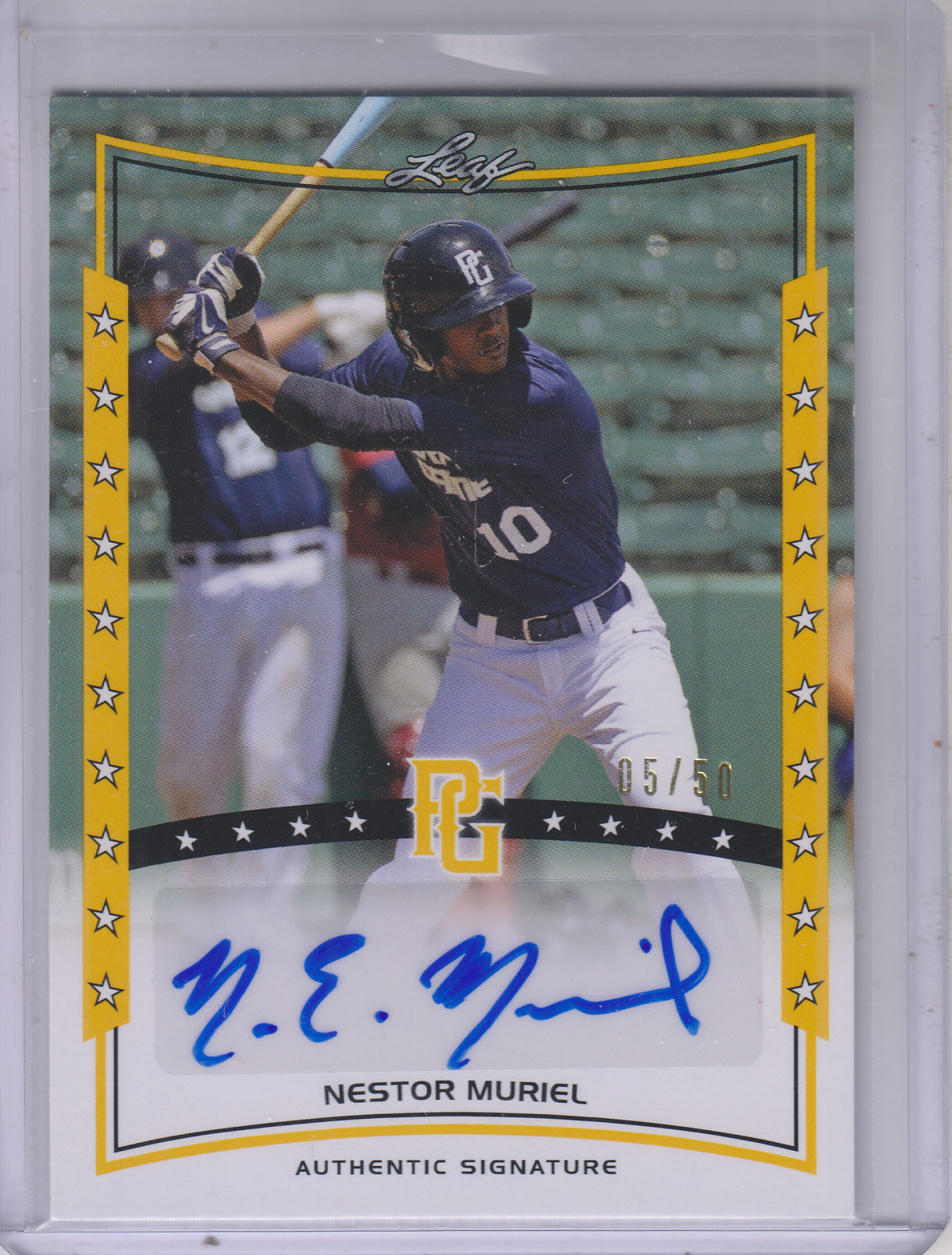 2014 Leaf Perfect Game Showcase Autographs Gold #ANM1 Nestor Muriel/50