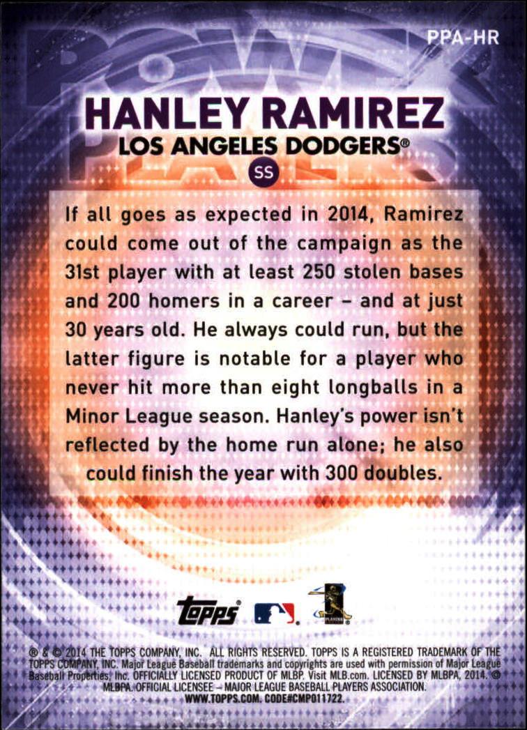 2014 Topps Update Power Players #PPAHR Hanley Ramirez back image