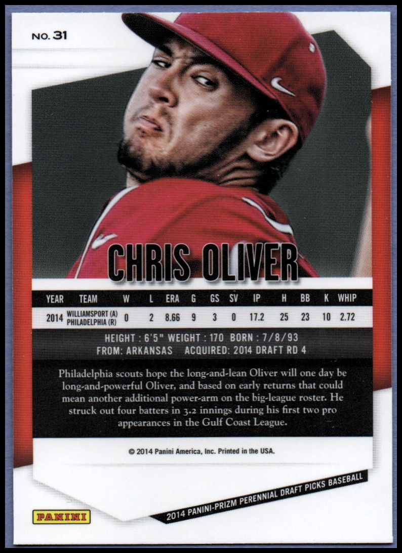 2014 Panini Prizm Perennial Draft Picks #31 Chris Oliver back image