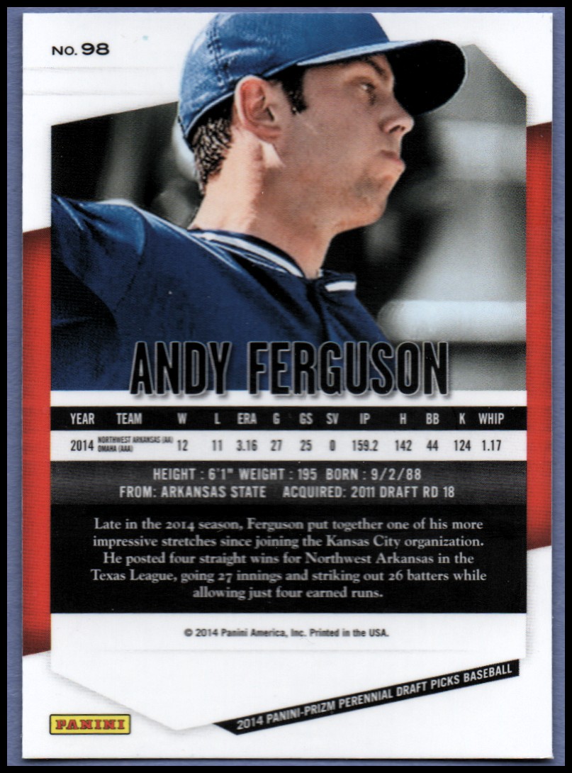 2014 Panini Prizm Perennial Draft Picks #98 Andy Ferguson back image