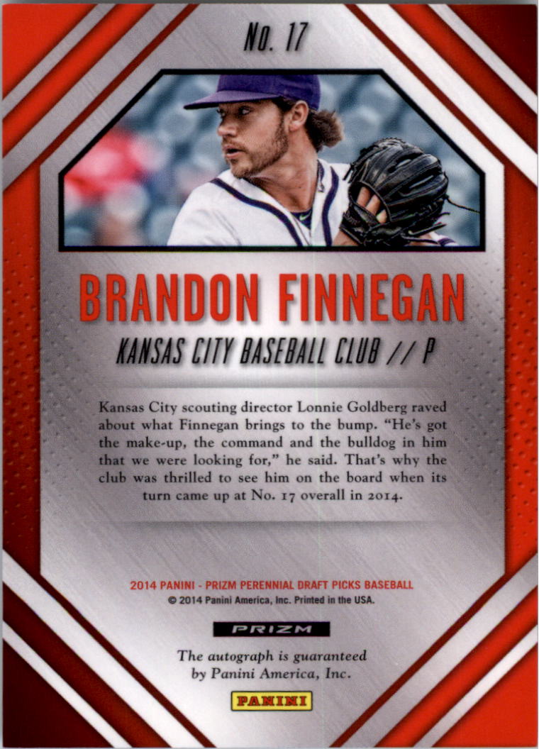 2014 Panini Prizm Perennial Draft Picks Prospect Signatures Prizms #17 Brandon Finnegan back image