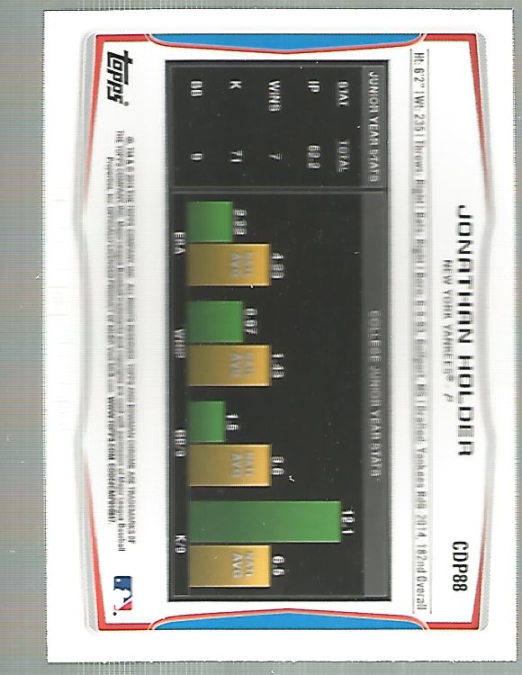 2014 Bowman Chrome Draft Refractors #CDP88 Jonathan Holder back image