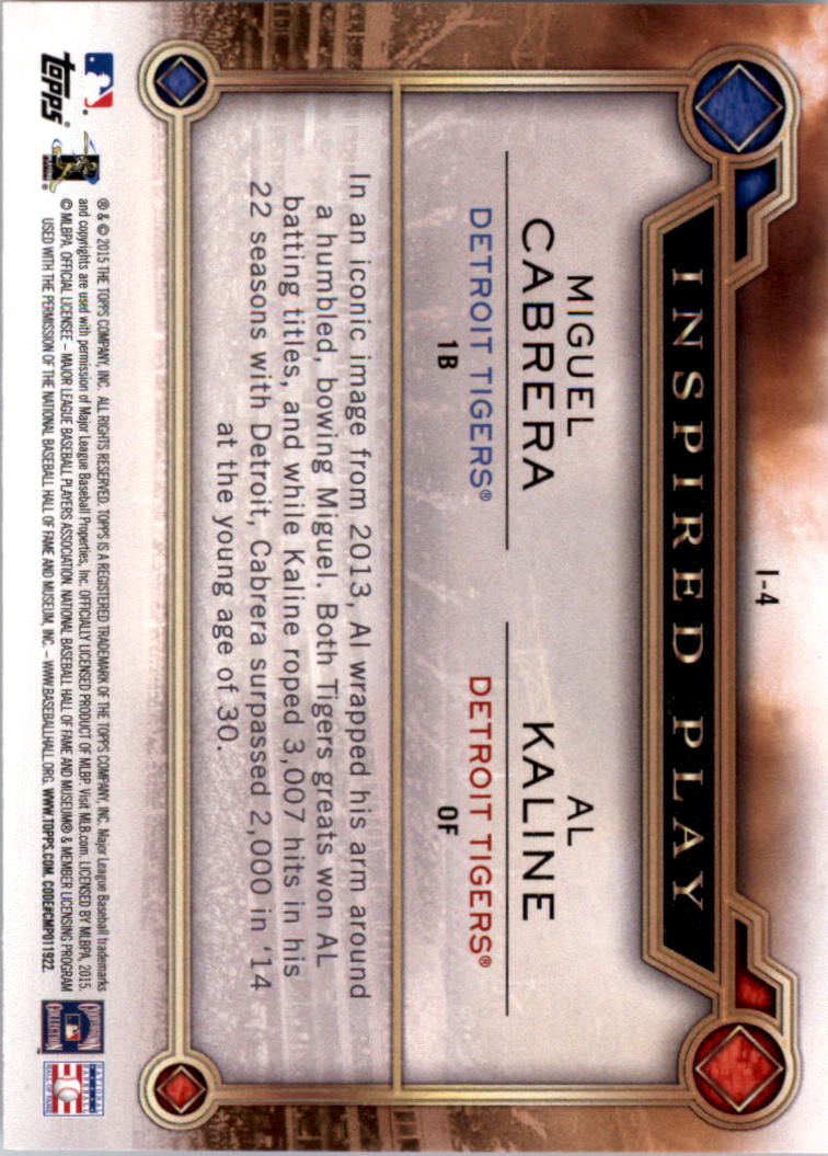 2015 Topps Inspired Play #I4 Al Kaline/Miguel Cabrera back image