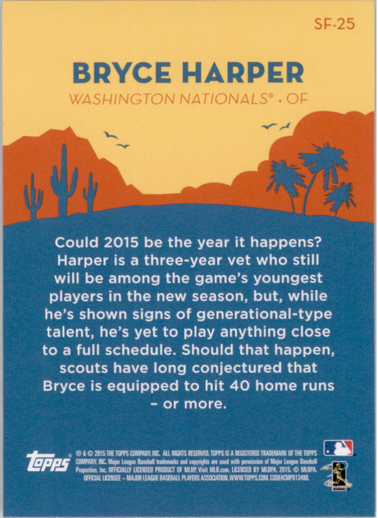 2015 Topps Spring Fever #SF25 Bryce Harper back image