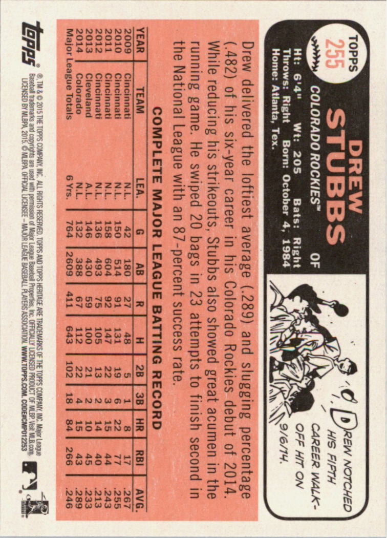 A0025- 2015 Topps Heritage BB #s 250-493 +Rookies -You Pick- 15+ FREE US SHIP - Picture 3 of 323