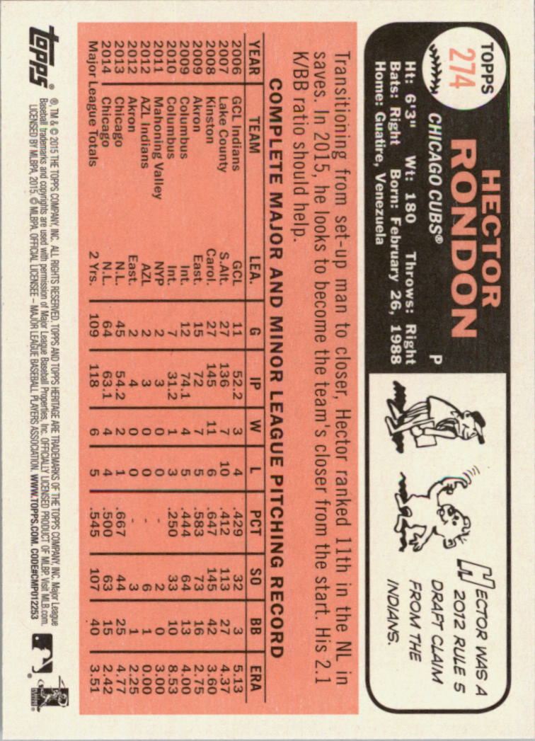 A0025- 2015 Topps Heritage BB #s 250-493 +Rookies -You Pick- 15+ FREE US SHIP - Picture 23 of 323