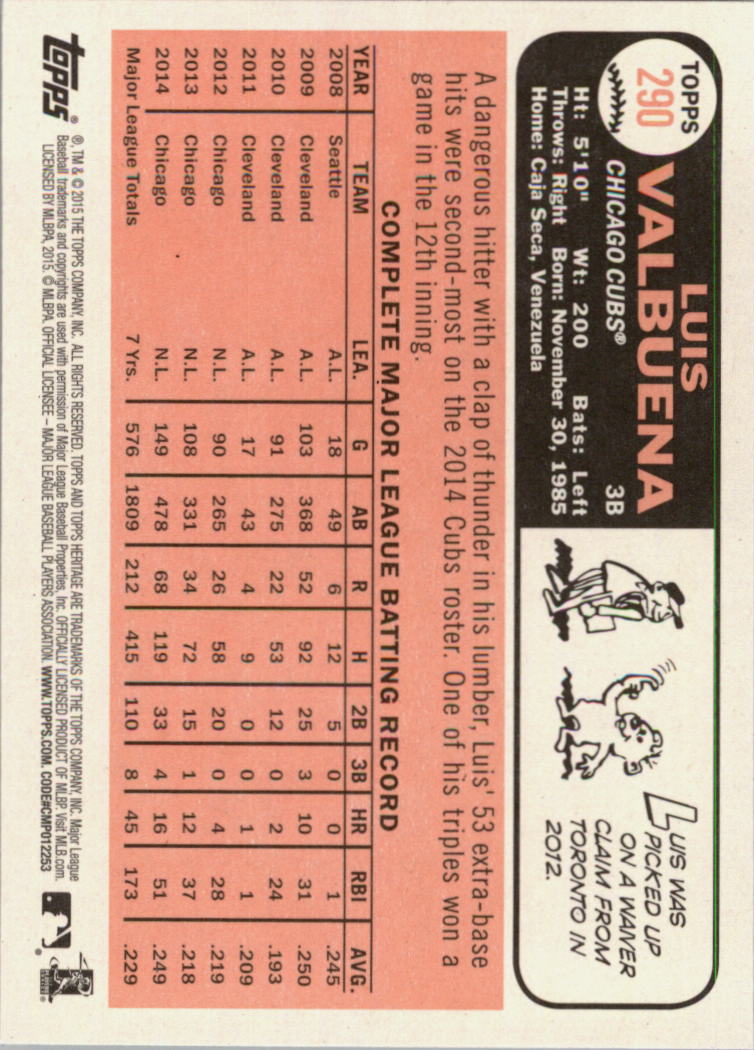 A0025- 2015 Topps Heritage BB #s 250-493 +Rookies -You Pick- 15+ FREE US SHIP - Picture 41 of 323