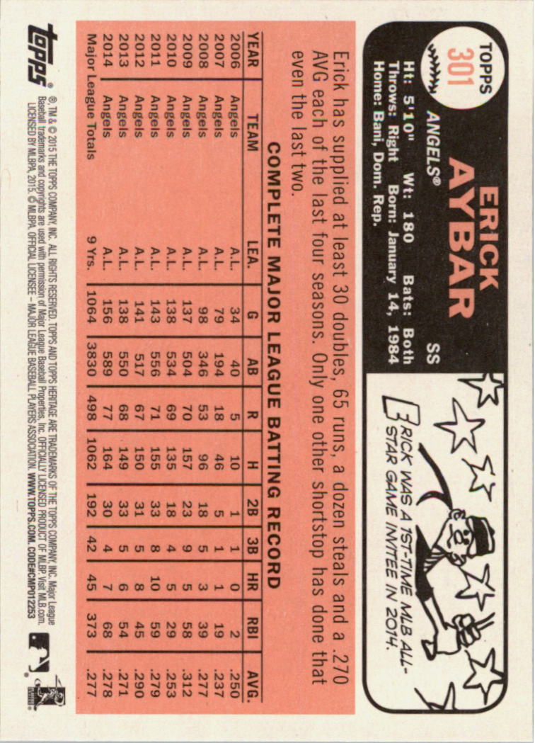 A0025- 2015 Topps Heritage BB #s 250-493 +Rookies -You Pick- 15+ FREE US SHIP - Picture 45 of 323