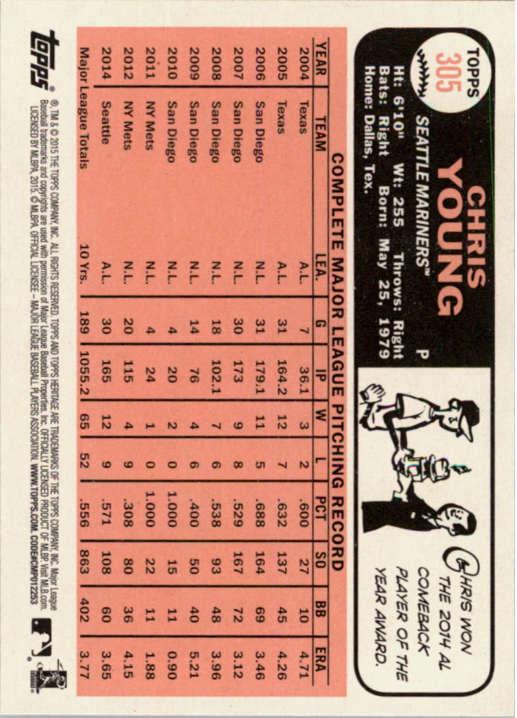 A0025- 2015 Topps Heritage BB #s 250-493 +Rookies -You Pick- 15+ FREE US SHIP - Picture 51 of 323