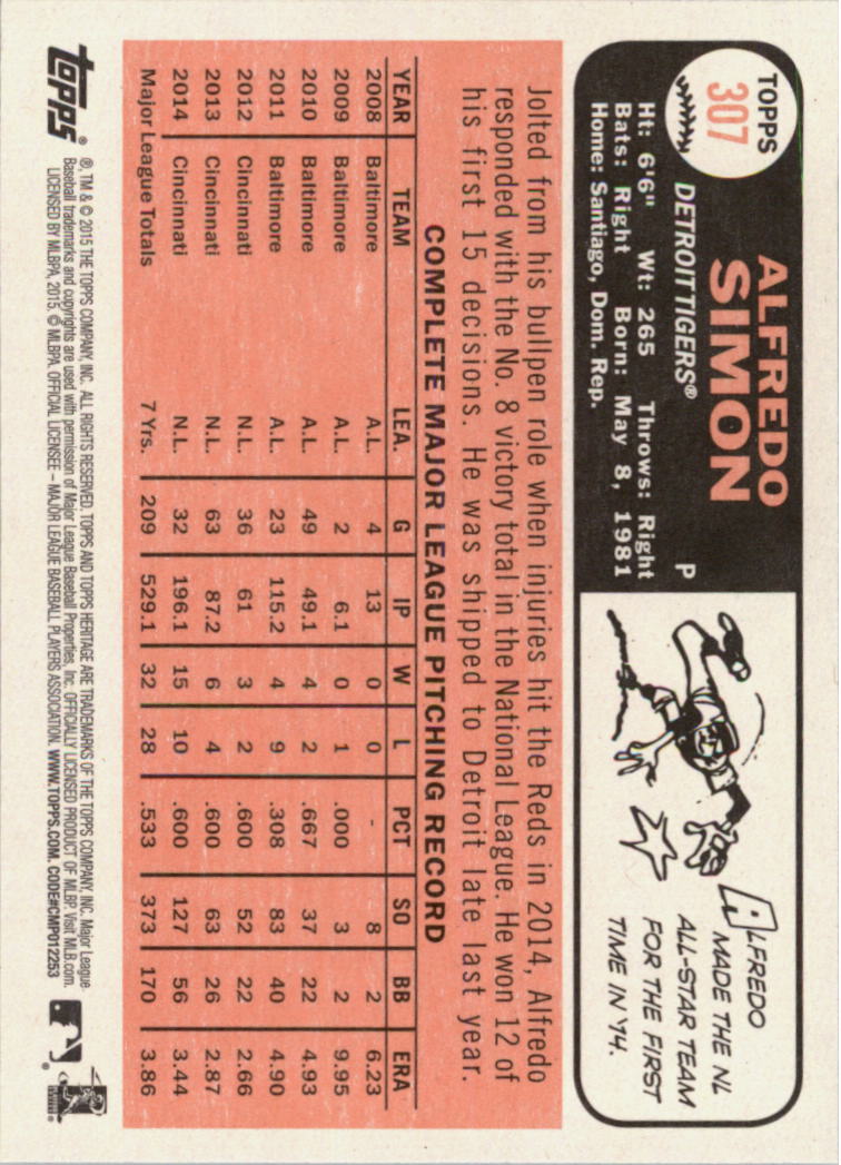 A0025- 2015 Topps Heritage BB #s 250-493 +Rookies -You Pick- 15+ FREE US SHIP - Picture 53 of 323